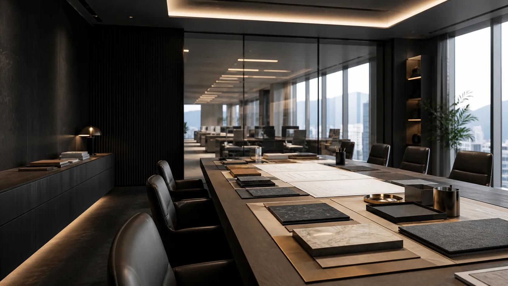 Premium Hong Kong workplace with controlled delivery details and refined meeting settings